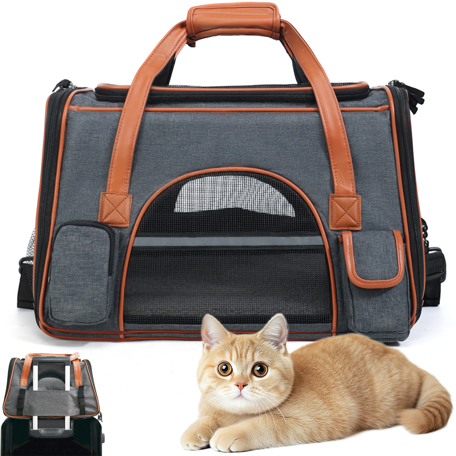 Image of Portable Soft Bag To 8kg Pets, Equipped With Hand Grips And Shoulder Strap With Comfort Inner Pad