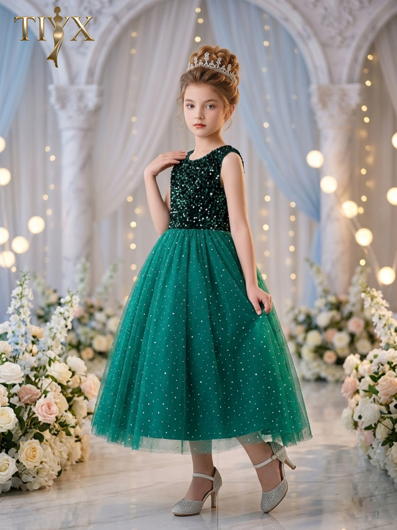 green dress girls sold on Temu United States