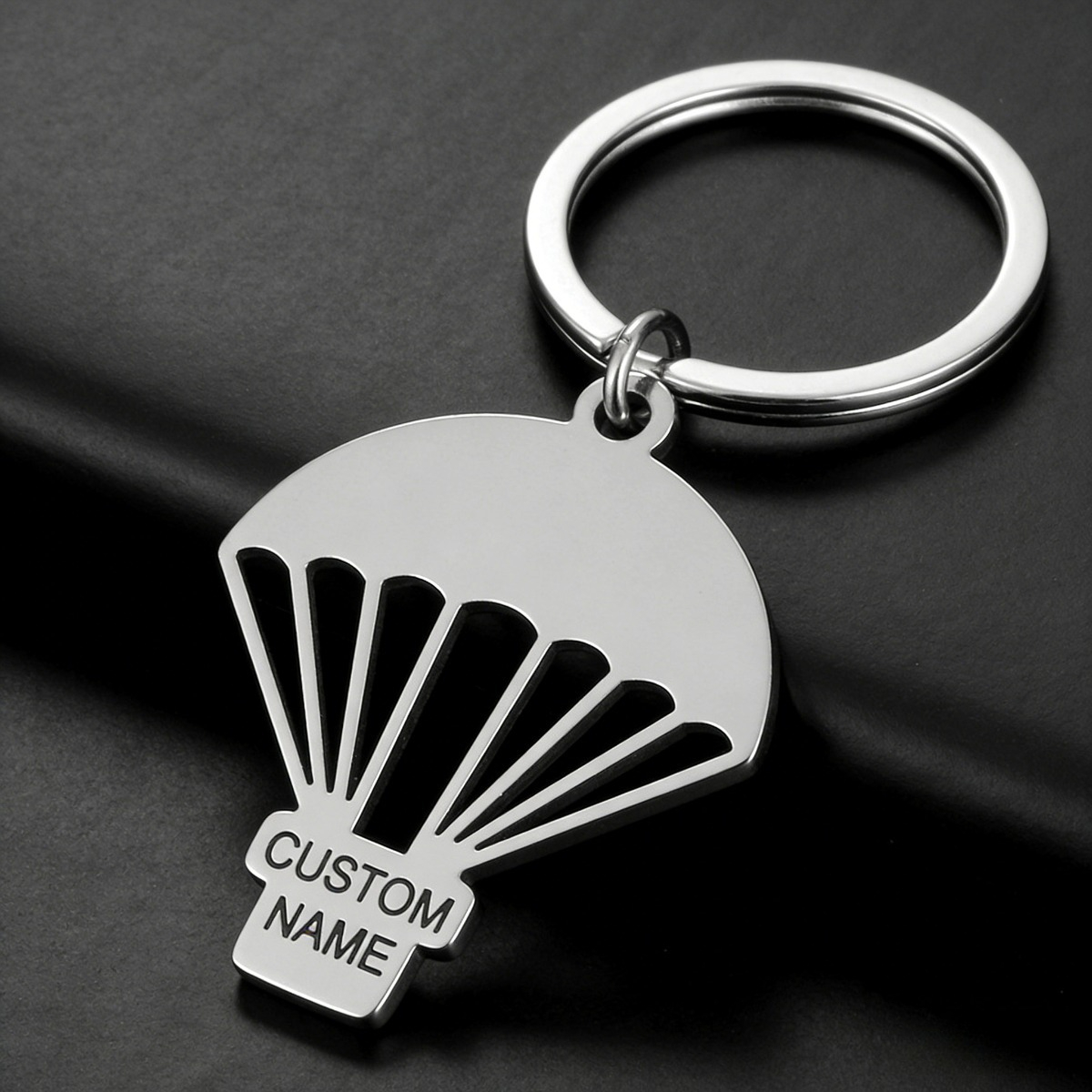TEMU Custom Name Parachute Keychain, Stainless Gift, Suitable For Skydiving Enthusiasts And , Personalized Skydiving Pendant Key Ring, Suitable For