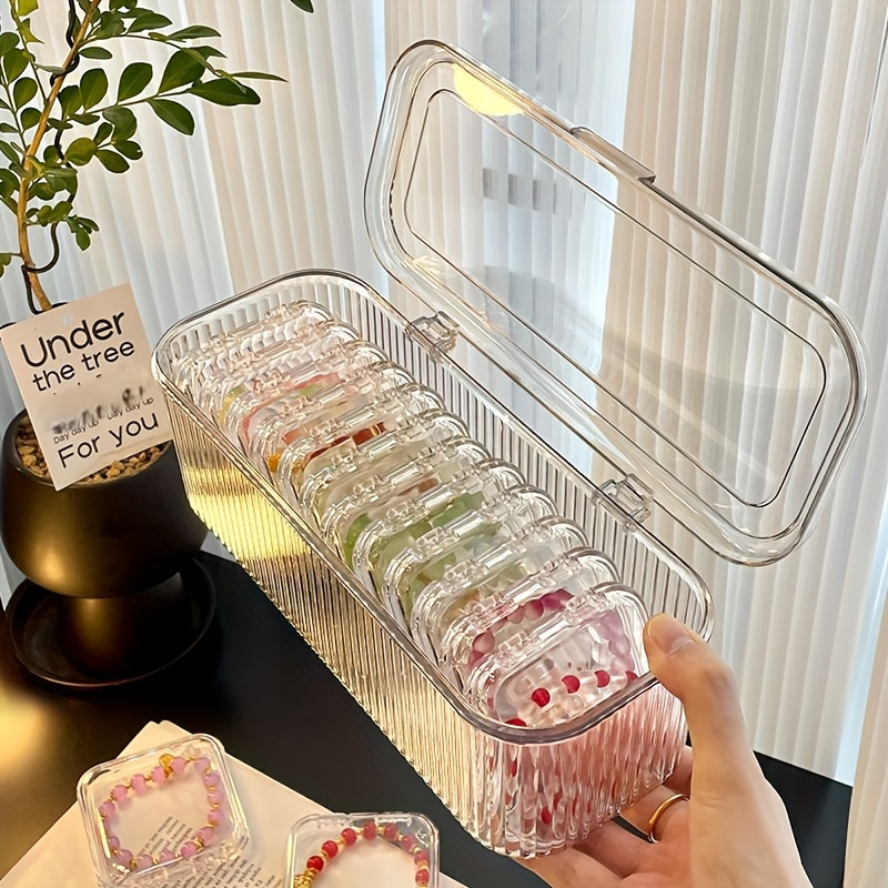 bead storage box set portable jewelry organizer   bracelets necklaces with dust proof lid ideal for storing bangles jewelry Product details 0