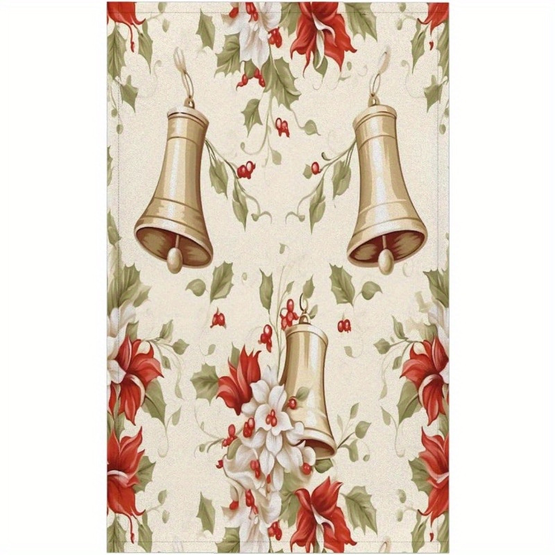 1 set 45.72  .04 cm merry christmas kitchen towel christmas bell kitchen towel, bell pattern towel, kitchen plate cloth details 0