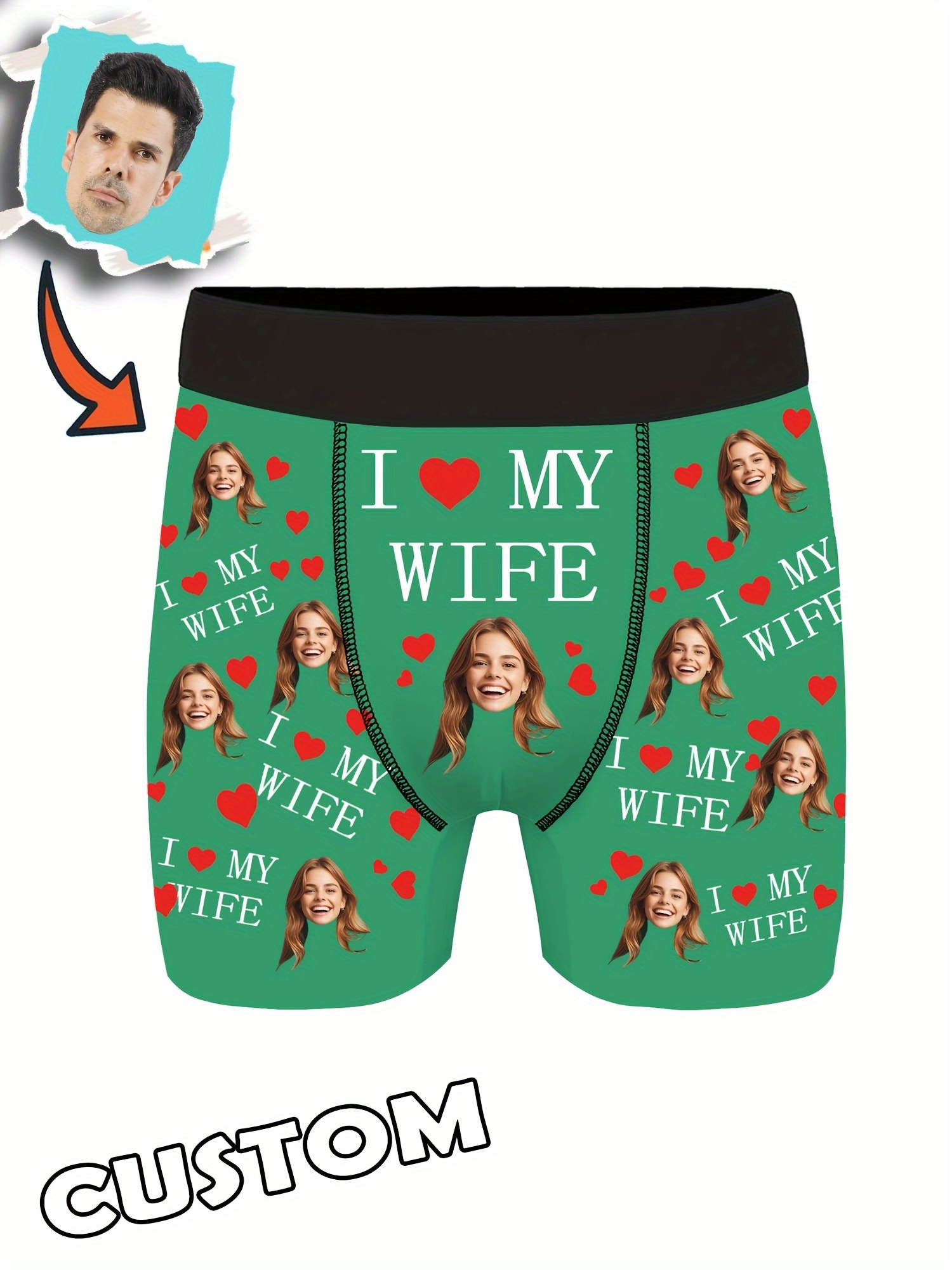 Custom Photo Boxers For Men – Personalized Face Boxer Briefs, Gift For Boyfriend, Husband, Dad