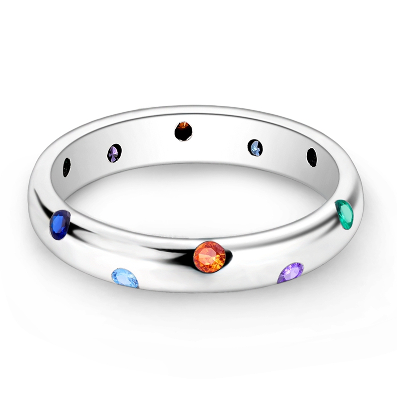Women's 925 Sterling Silver Colored Bubble Ring, Daily Wear