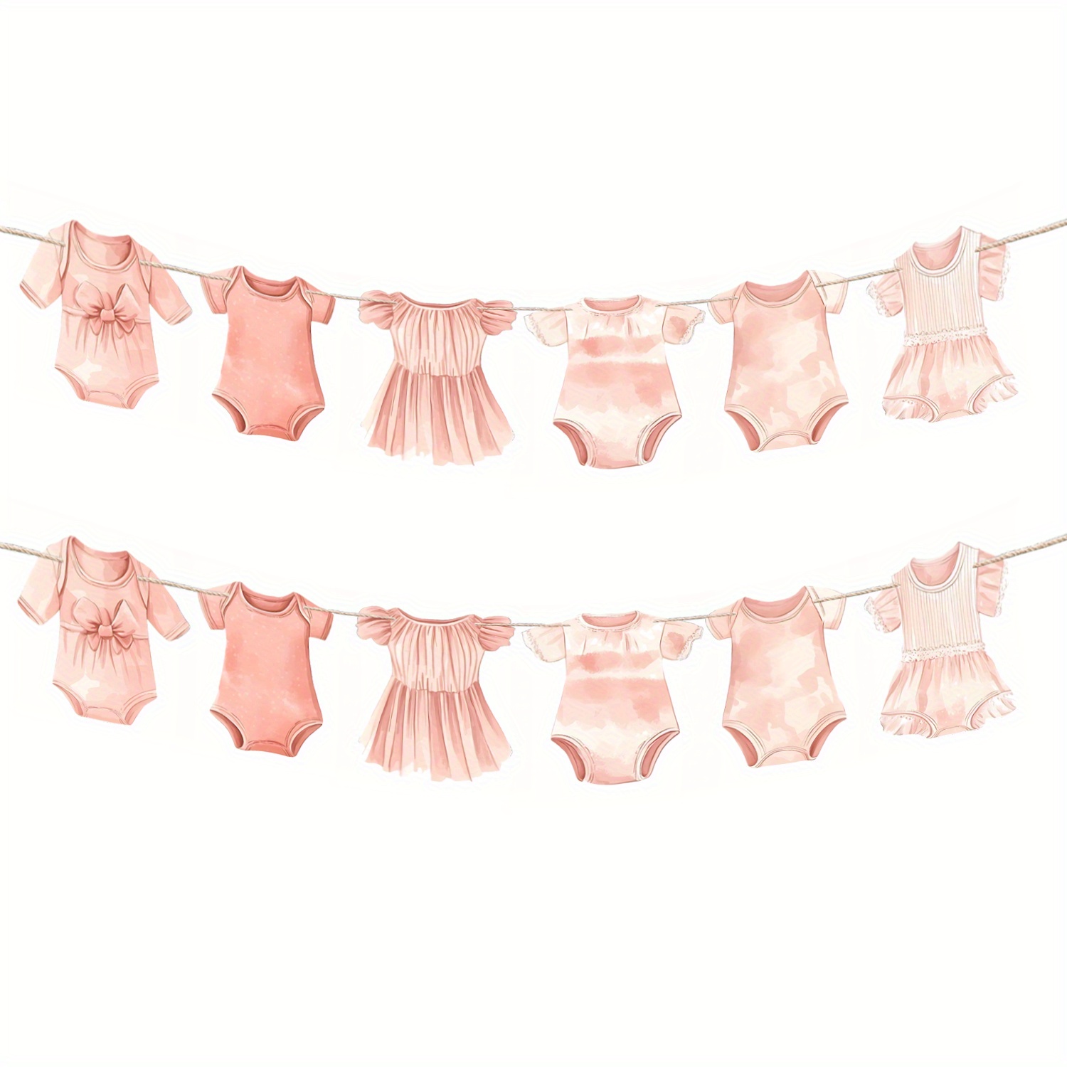 TEMU 12pcs/set-pink Shower Baby Clothes Banner