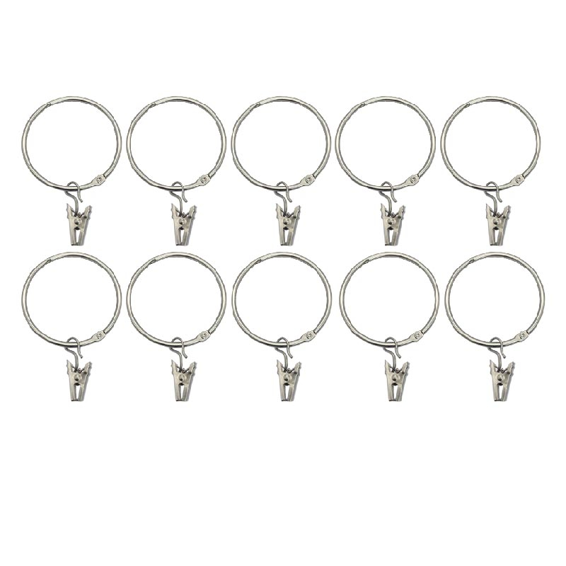 TEMU Clips de Rideaux Ouvrables et Fermables, Anneaux de Rideaux, Crochets, Accessoires de Rideaux à Encliquetage