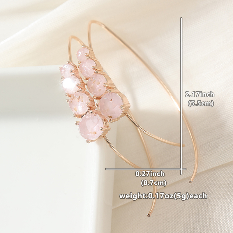 Gentle Long Earrings with Pink Translucent Zircon, Elegant Design
