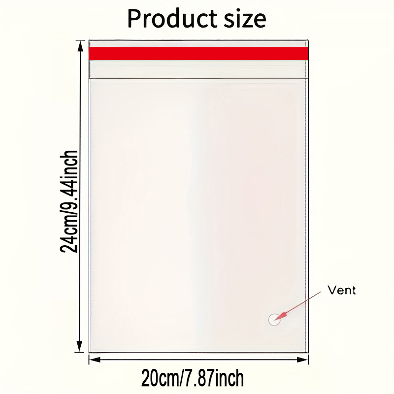 TEMU Sacs OPP auto-adhésifs en gros à , sacs en plastique de vitrifiéétainé (glassine) transparents, sacs d'emballage, adaptés comme sacs d'emballage