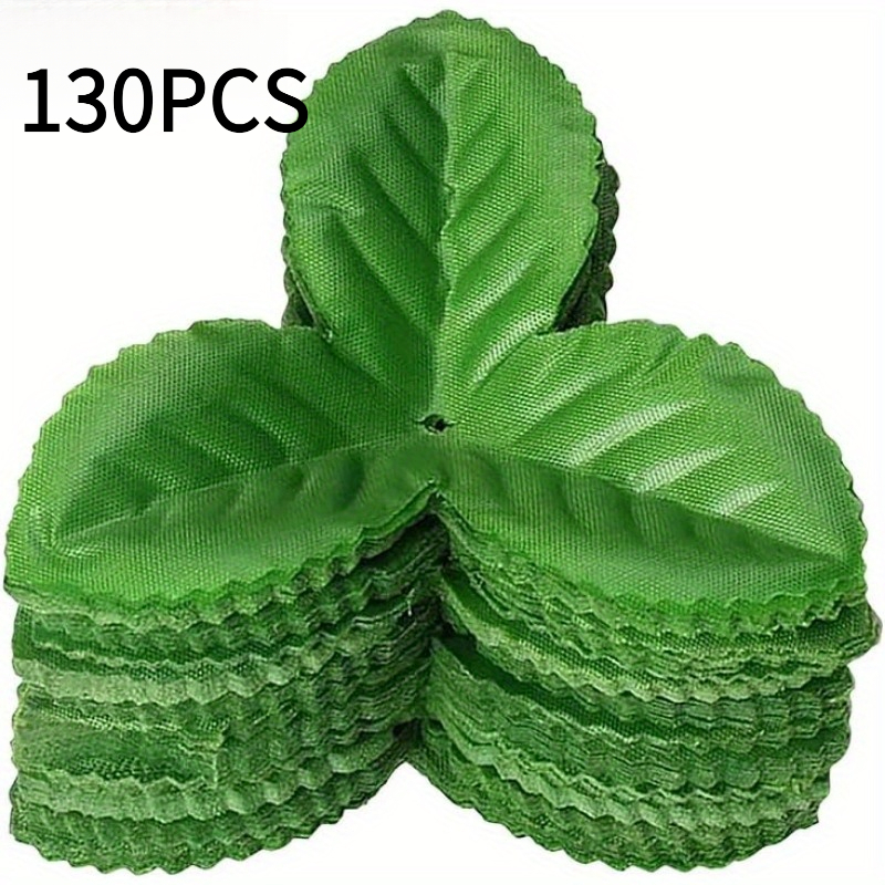 TEMU 130pcs Of Artificial Rose Leaves | Realistic Green Leaves For Wedding Bouquets, Wreath Making, Christmas, Thanksgiving, 's Day, Valentine's Day