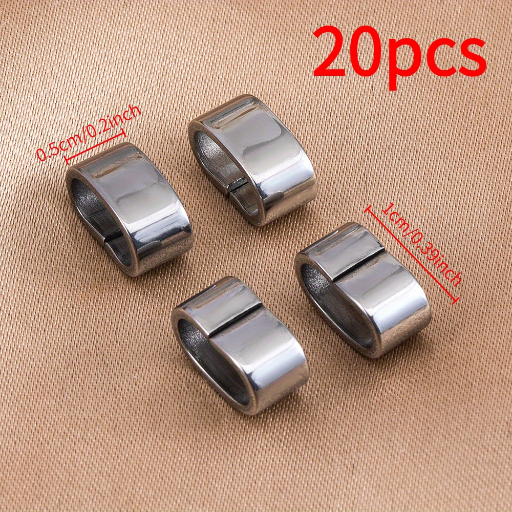 Image of 20pcs Stainless Steel Connecting Fastening Cord Braided Rope Crimping End Clip For Diy Necklace Bracelet Jewelry Making Accessories Material