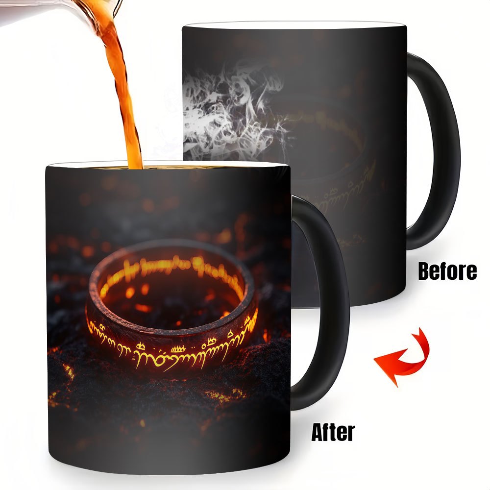 1pc Warner . Heat Activated Color Changing Mug, 11oz Mug, Heat Sensitive Ceramic Cup Reveals Hidden Script, Fantasy Movie Inspired Drinkware Gift