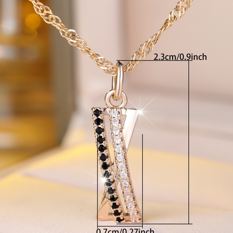 Exquisite KC Plated Golden Necklace with Cross Design