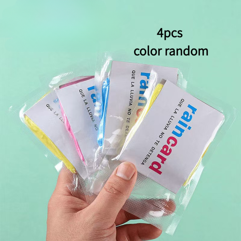 TEMU 4pcs Disposable Raincoat, Suitable For Outdoor, Travel, And - Individually Packaged Portable Raincoat, Compressed For , Colored, Suitable For