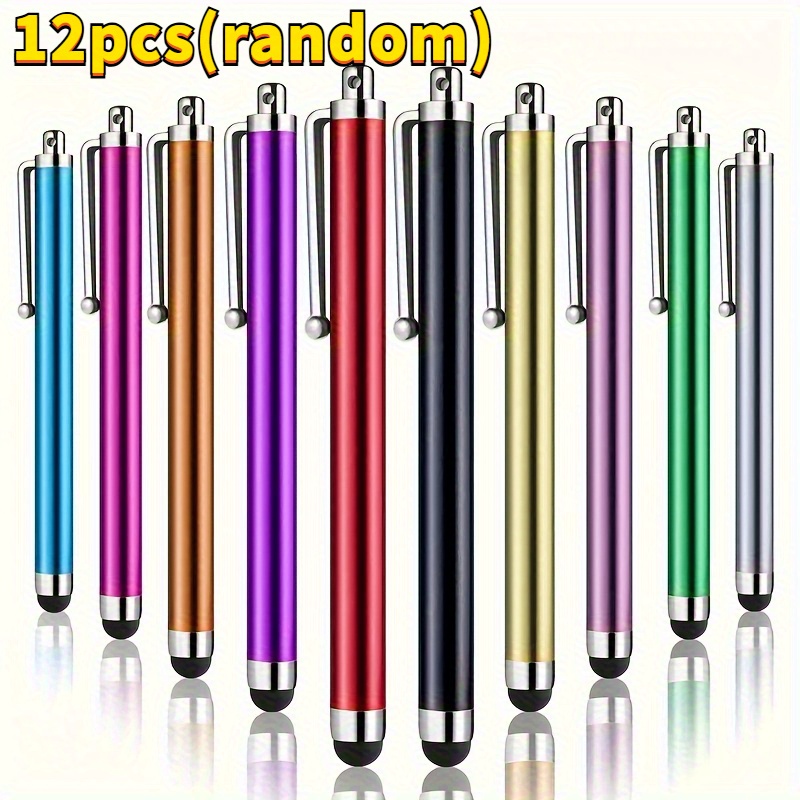 E-shop 12 Stück zufällige universelle Stylus-Stifte für Touchscreens – hochpräzise kapazitive Kunststoff-Stylus-Stifte für iPad, Samsung Galaxy, etc. –