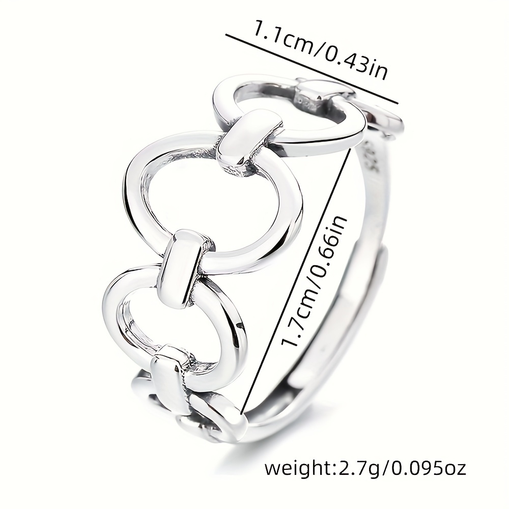 925 Silver Irregular Circle Adjustable Ring for Daily Wear & Gifting