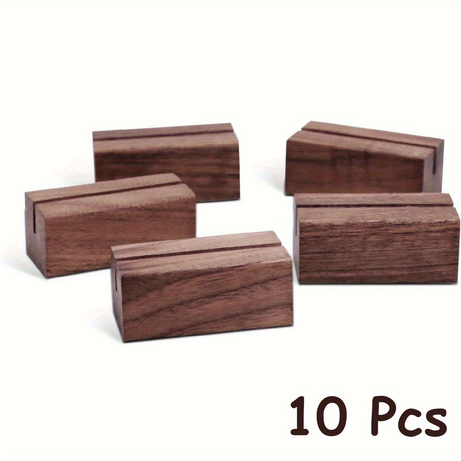 Set Of 10 Card Holders | Rustic Pine Wood Stands For Escort Cards | Table Number Display | Photo Holder | Ideal For Retail Shops, Cafes, Homes, Weddings, Dinner Parties, And Event Decorations