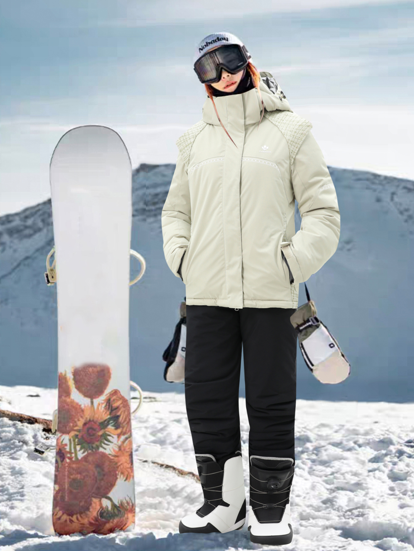 set womens winter ski suit hooded jacket pants zipper Temu Austria
