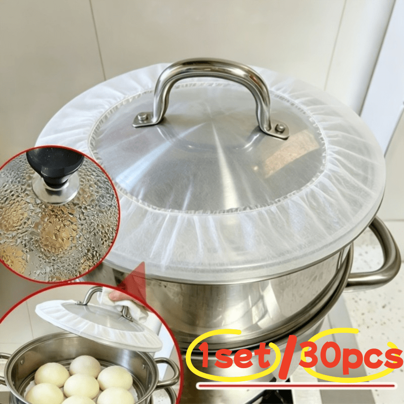 TEMU 30pcs Lazy Cover Wet Water Improvement Artifacts, Multifunctional Pot Lid Wet Water Relief Cover, Multifunctional Kitchen Elastic Cover Tool -