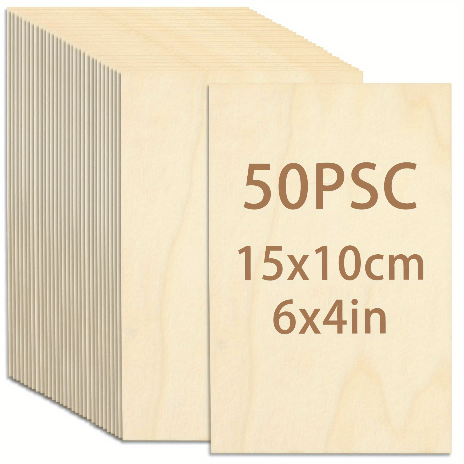 Image of 50pcs, 15x10 Cm/ 6x4 Inch Square Wooden Pieces, Wood Boards, Handicrafts And Decorations, Door Sign Labels, Home Decor, Gifts For , Laser Cut, Wood Burning, Architectural Models, Staining