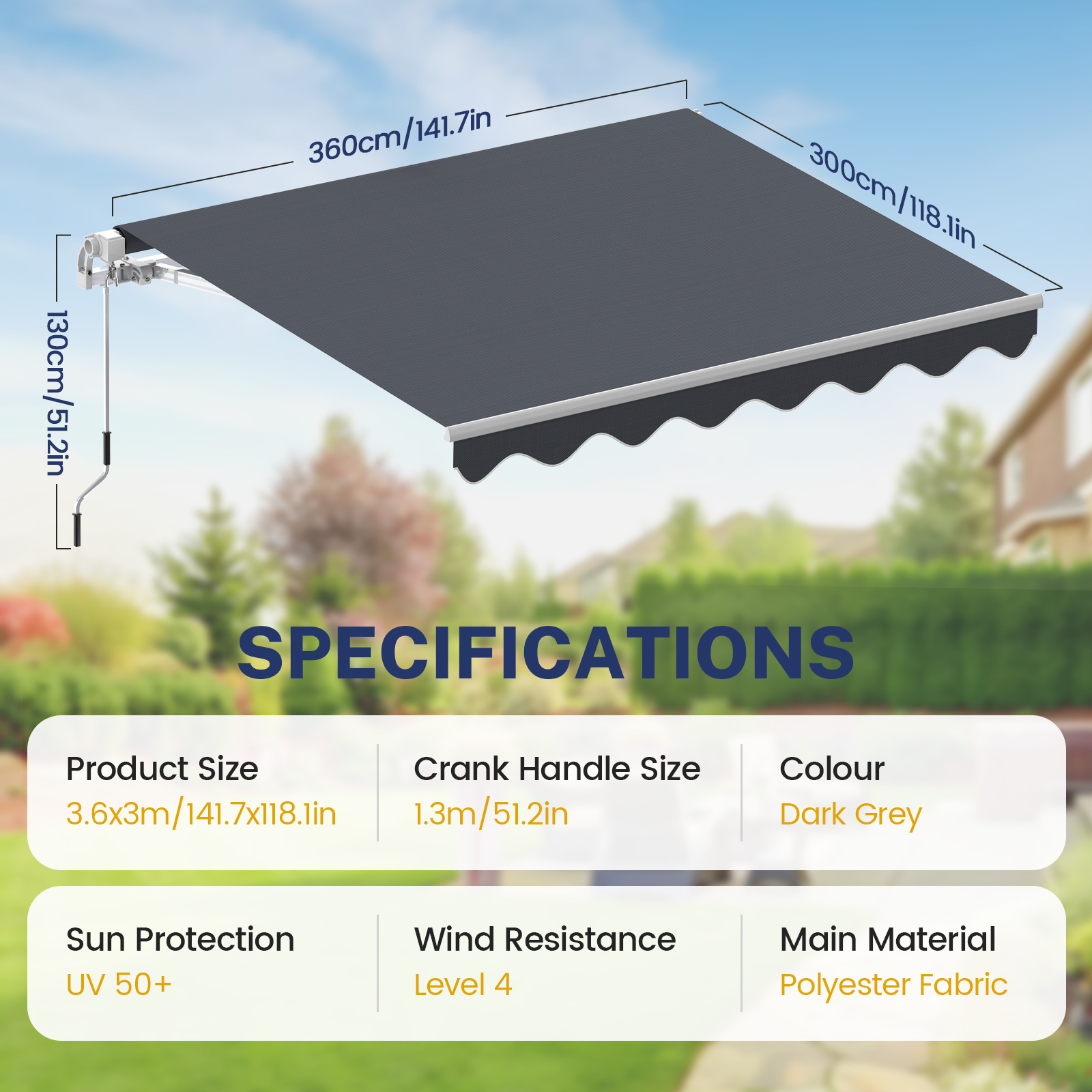 Aweioo's Retractable Awning Features Adjustable Folding , Designed For Outdoor Applications, With A Cassette Structure Suitable For Open Doors, , , And Windows