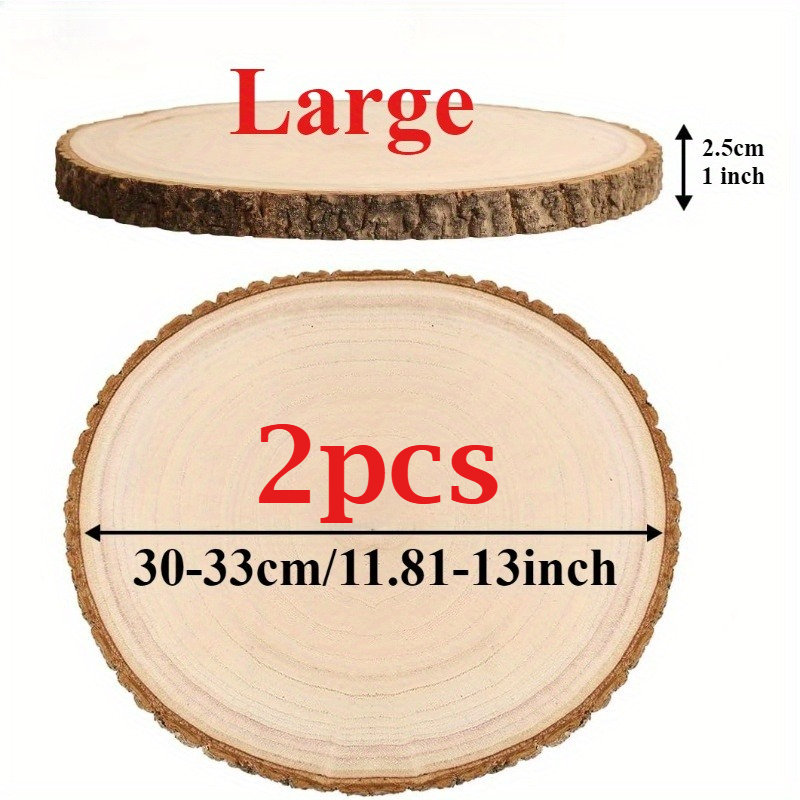 TEMU 1/2pcs Large Wood Chips, Crafts, Rustic Wood Chips, Wooden Logs For Table Decoration - Perfect For Core Decor, Art Projects And Rustic Weddings