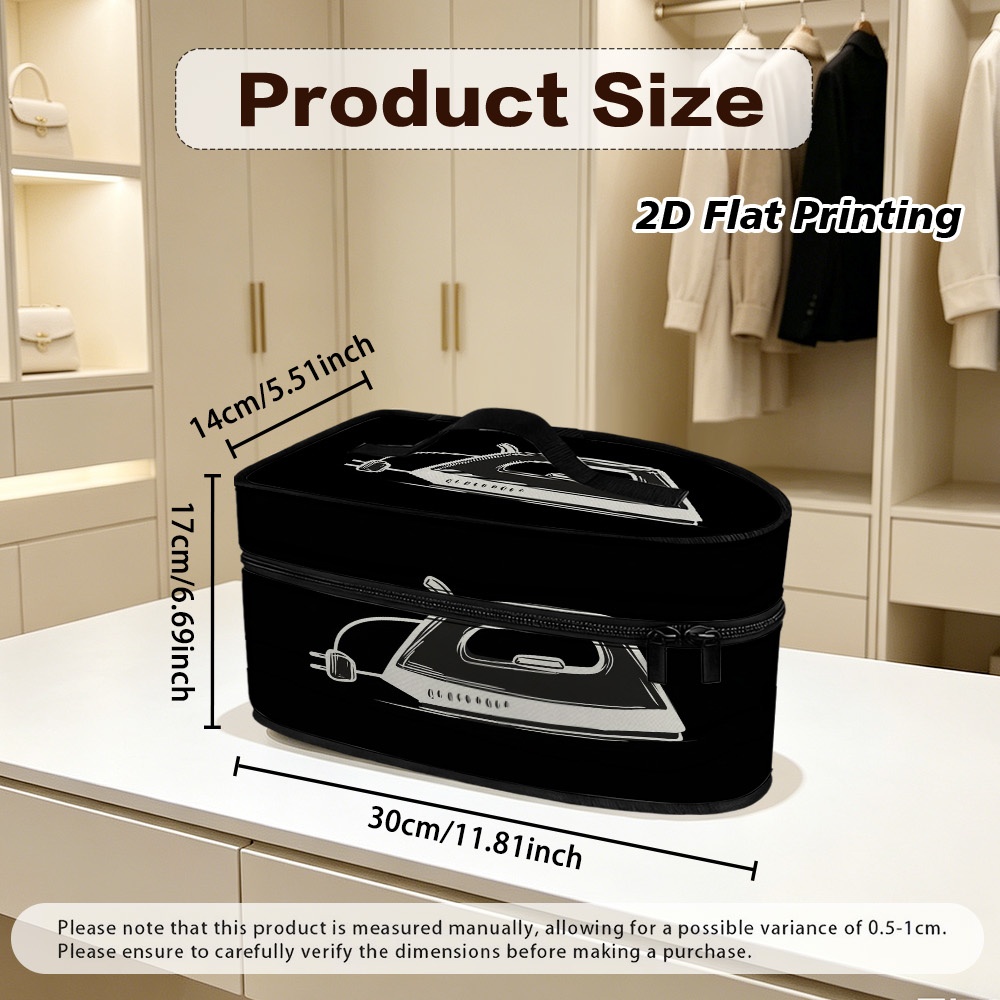TEMU (2d Flat) 1pc Minimalist Electric Steam Graphic Lroning Bag,compact Holder And Protector Pouch For Daily Home Use, Crafting Projects And Travel
