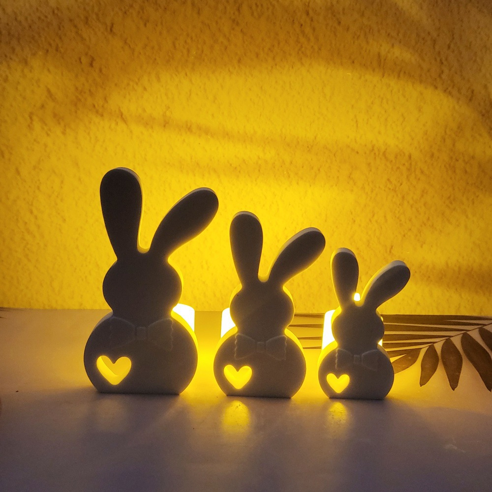 

Crooked Ear Rabbit Combination Decoration Cement Plaster Mold Diy Silicone Mold