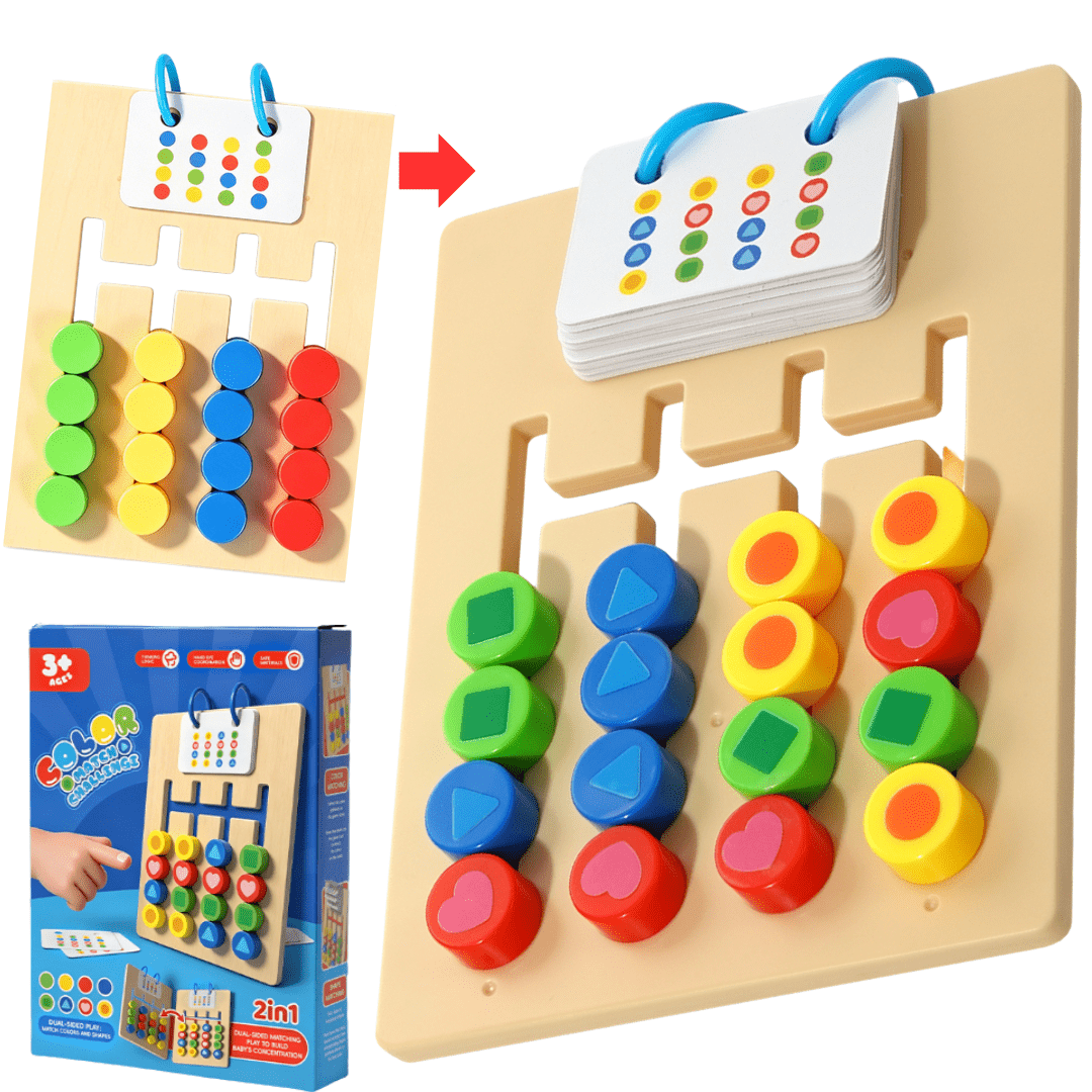 TEMU Nouveaux cartes de puzzle de jeu de positionnement double quatre couleurs pour améliorer les compétences cognitives, le des couleurs, les jouets