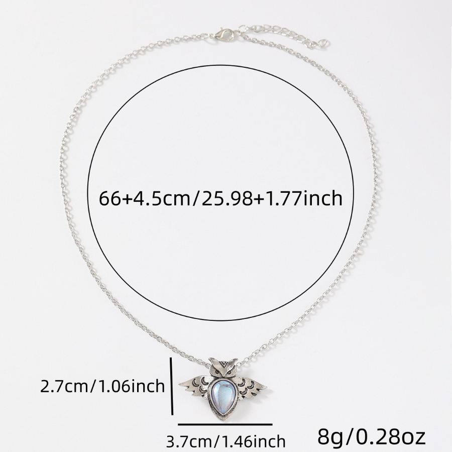 Vintage Minimalist Owl Design Pendant Necklace