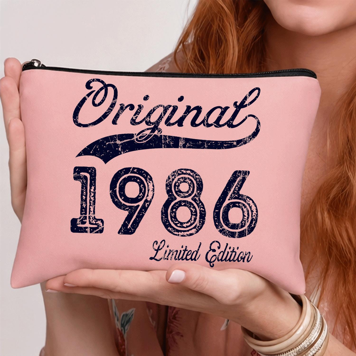TEMU 1pc 40th Birthday Gifts For - Vintage 1986 Themed Retro Cosmetic & Toiletry Bag Suitable For Beach Travel, Luggage With Original Parts, Machine