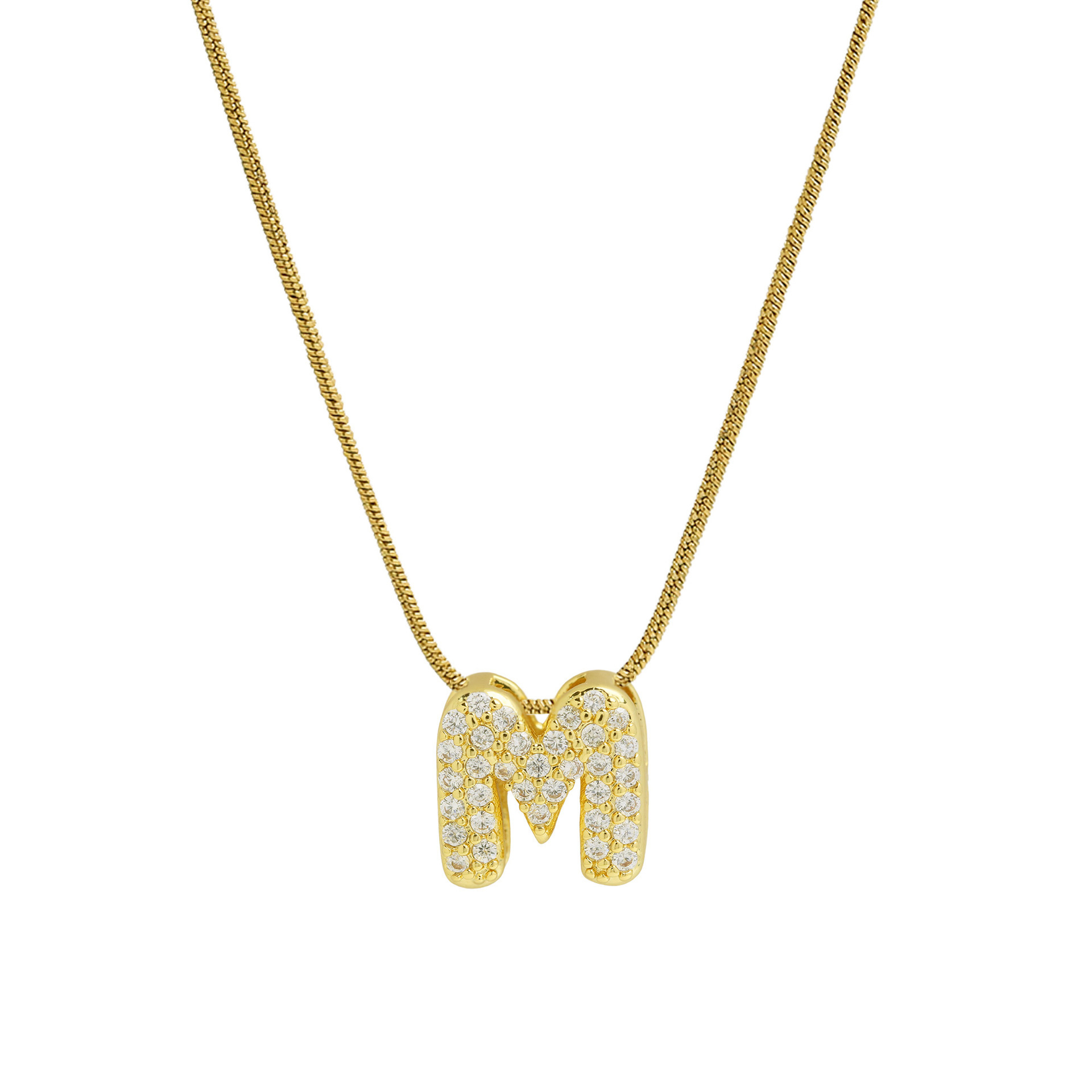 1pc Vintage Round Snake Chain Initial Pendant Necklace | A-z Letters Necklace Boho For Daily Wear