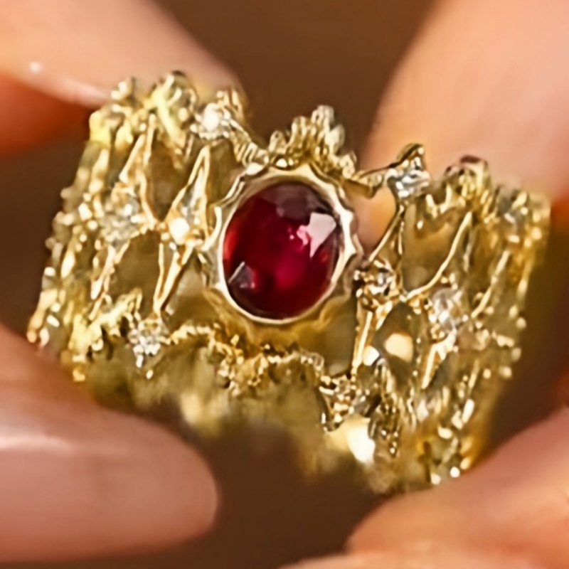 JOYHERS Women's Plated Wide Ring, Birthstone Design