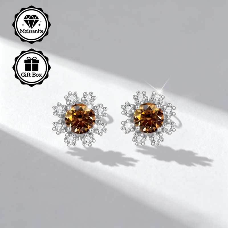 Women's Colorful Moissanite Stud Earrings