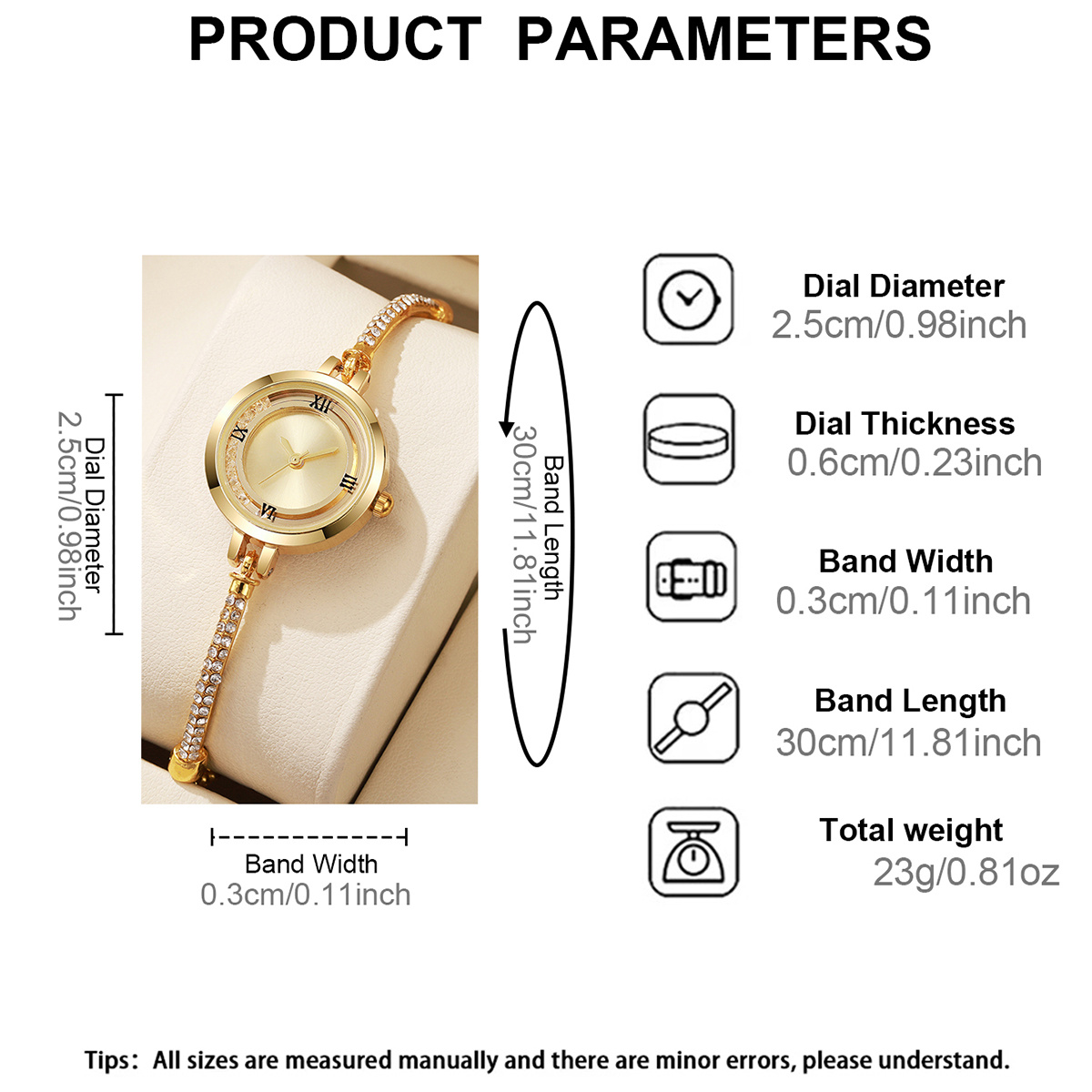 A Delicate And Elegant Women'S Watch Adorned with Decorative Rhinestones, a Minimalist Quartz Watch, The Perfect Gift for Your Girlfriend on Valentine'S Day, Does Not Include a Gift Box