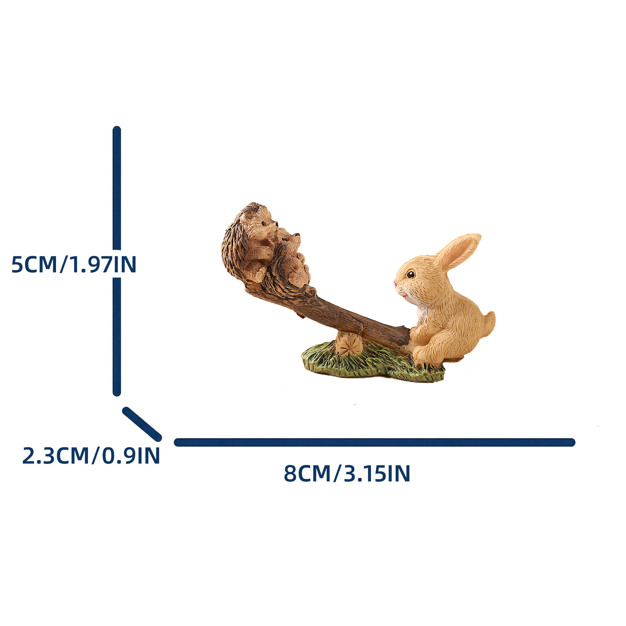 TEMU Rabbit And Hedgehog Ornament Living Room Bookshelf Desktop Craft Graduation Season Gift, Suitable For Room Types Fashion Festive Decoration,