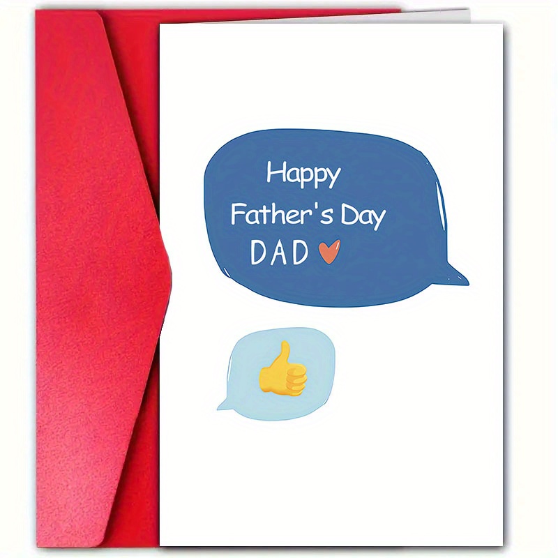 TEMU 1 Father's Day Card With Envelope, 4.72 Inches X 7.09 Inches - Words For Dad, To Love And Gratitude, Includes Thumbs Up And Designs, Gift From