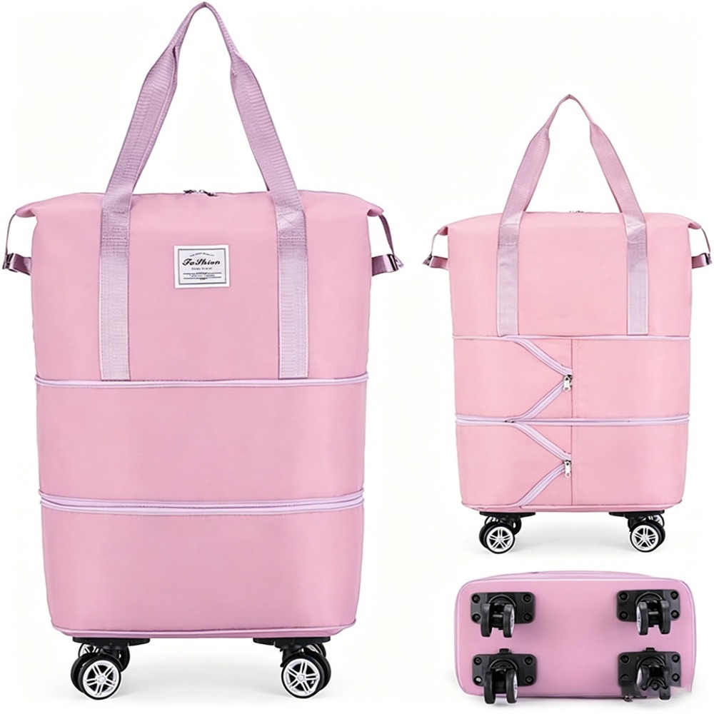 TEMU Expandable 3-layer Travel Bag, And Large Size/capacity, With 4 Removable 360-degree Wheels, Suitable For Moving, Travel, And Clothing Storage,