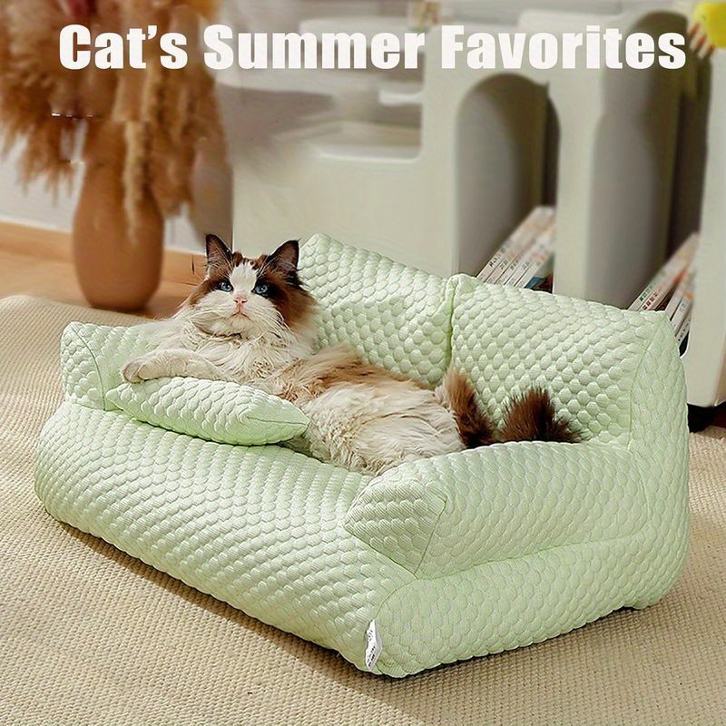 ice   fiber fabric cooling pet bed breathable washable dog sofa bed summer   ice   fiber fabric bed for cats and dogs suitable for small medium large cats and dogs Product details 4