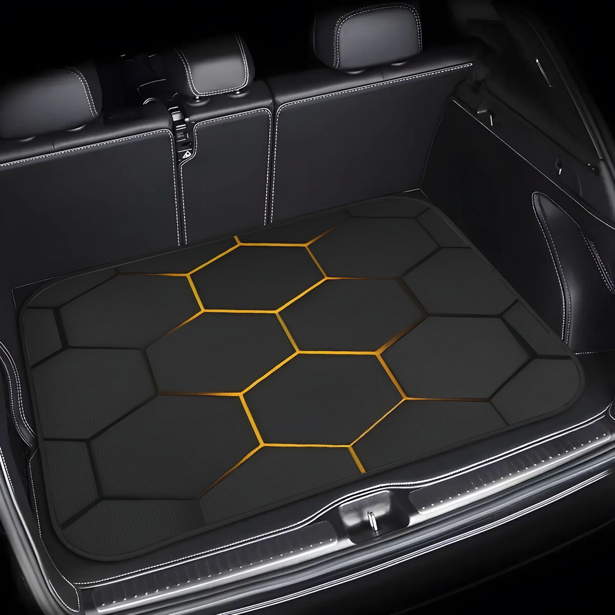 Image of 1pc Cargo Liner Animal Emblem Element Style Car Trunk Mat, Suitable For 's Trunk - Anti-slip Mat Designed For Your Vehicle, Minimalist And Fashionable