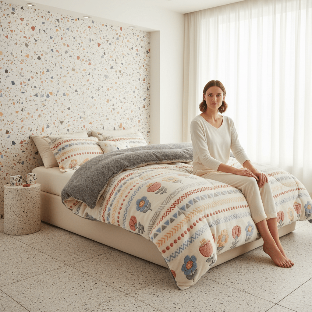 TEMU Couverture Bohème à Imprimé Floral, Réversible, Literie Ultra Douce Moelleuse et Duveteuse, Couette d'Hiver Chaude et Confortable pour Canapé,