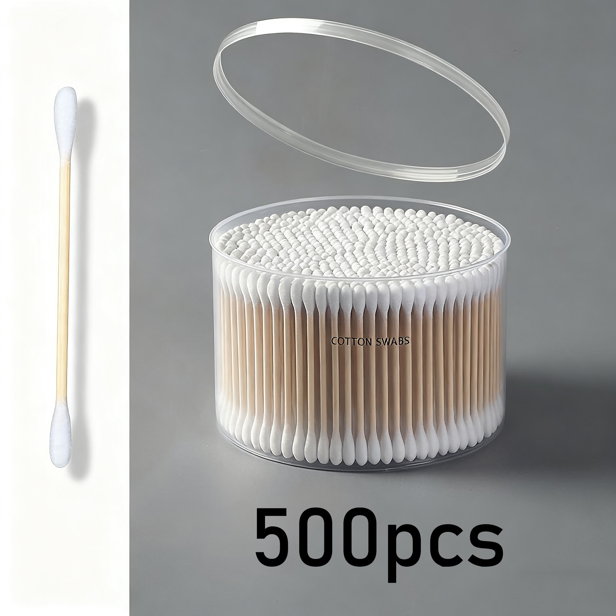500pcs () Double-ended Disposable Cleaning Sticks, Light Beige, Fragrance-free, Fine And , Suitable For Ear Cleaning, Piercing Care, And Makeup Removal, Essential For Home/salon/travel
