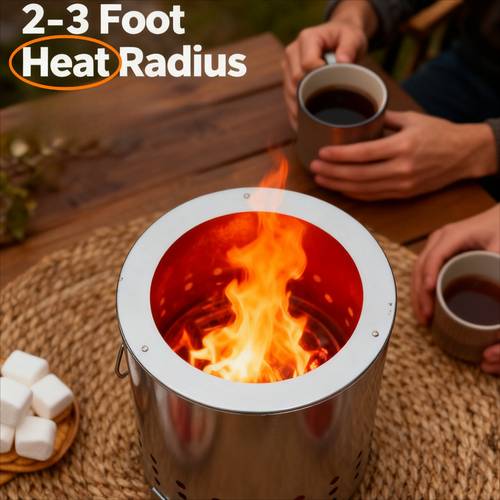 customizable personalized text 1pc desktop fire pit with stand smokeless stainless steel portable campfire pit suitable for camping outdoor and patio use can burn candles ideal for patios winter festivals and parties