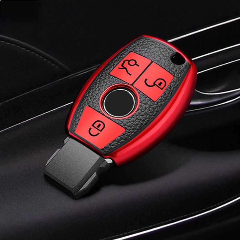 TEMU 1 stuk Sleutelhoesje en -etui geschikt voor Mercedes-Benz E W204 W205 W212 W213 W176 GLC CLA AMG W177