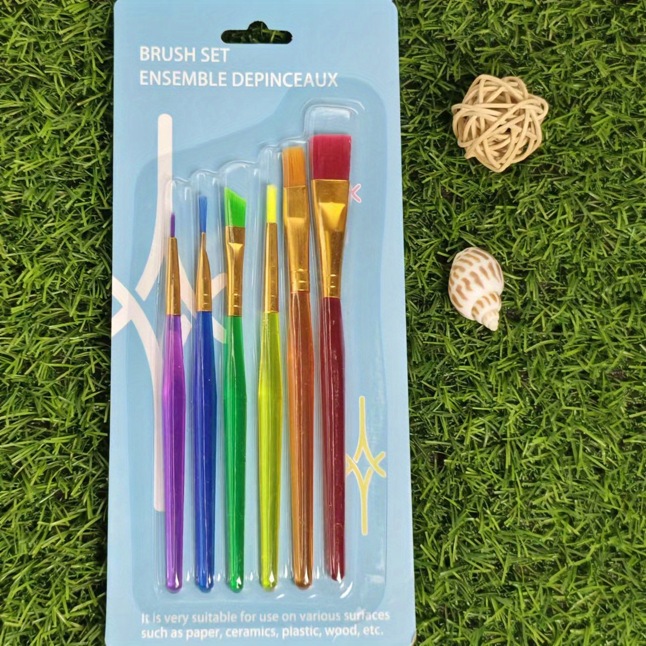 E-shop 6-Farben Kunststoff Ölmalpinsel Set - Waschbare, langlebige Kunstbedarf