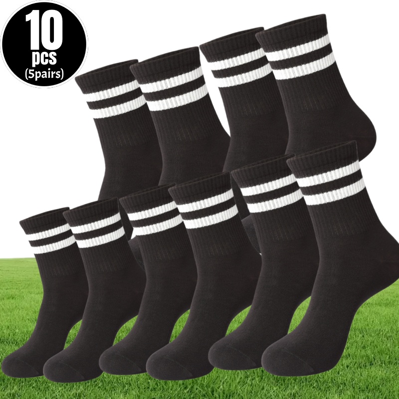 E-shop 10 Stück/5 Stück XXL Unisex Gestreifte Atmungsaktive und Bequeme Socken, Geeignet für Sport und Freizeit, für Schulanfang, Outdoor-Aktivitäten