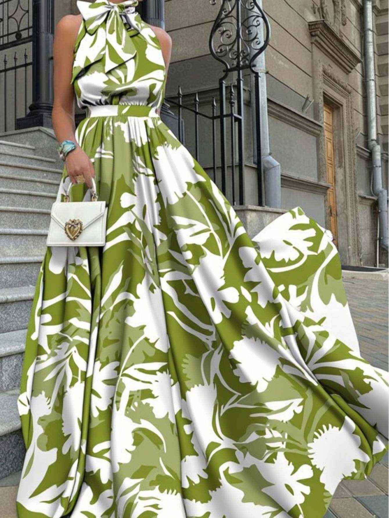 green maxi dress sold on Temu United States