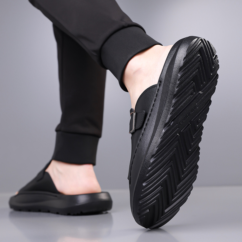 new 2024 spring summer casual slip on sandals soft sole trendy   for men high quality durable breathable   lightweight home slippers comfortable non slip thick soled outdoor indoor use fashionable open toe flip flops for     relaxation   or home   1 pair of eva slides 1   bag Product details 14