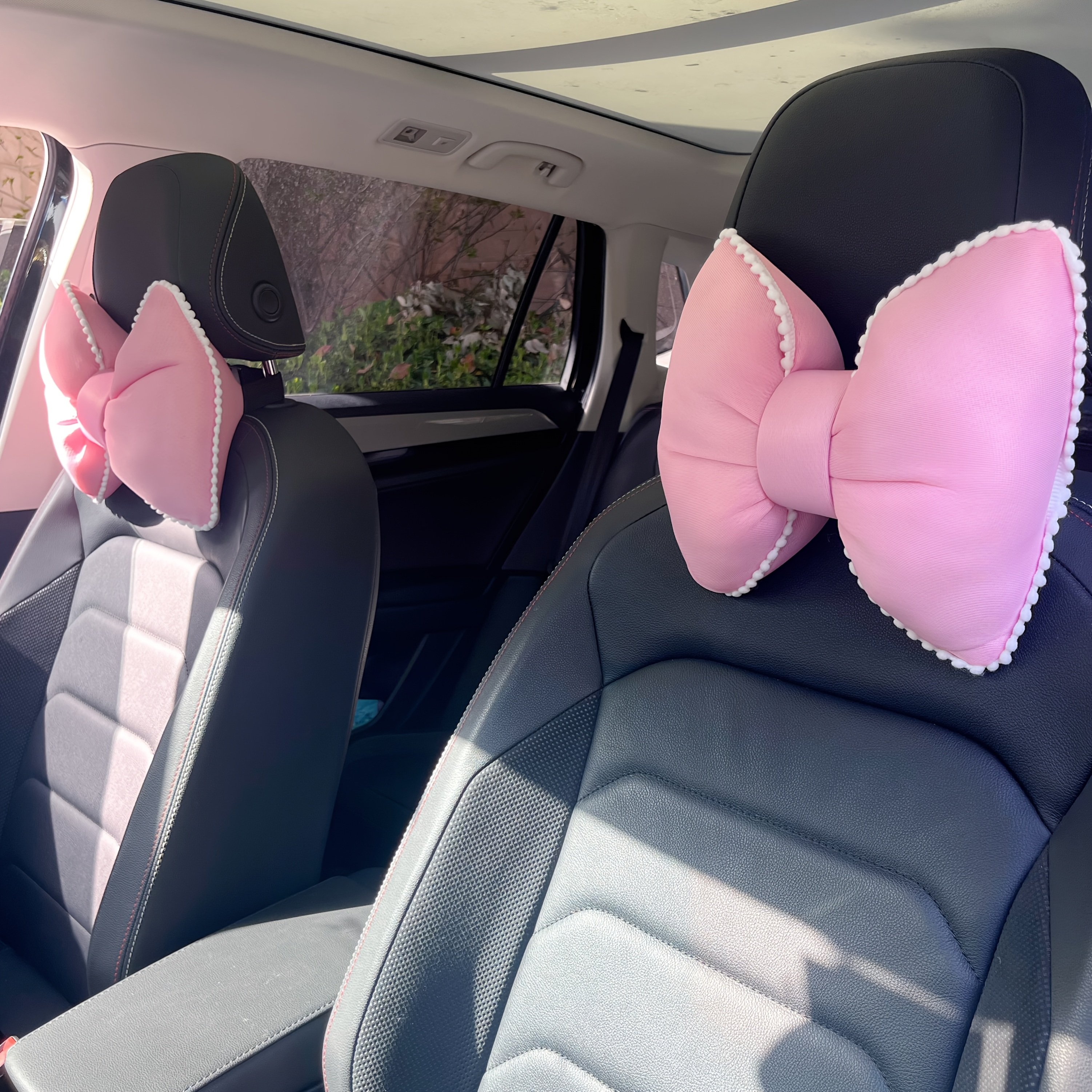 TEMU 2pcs Elegant Car Headrest Neck Pillow, , Soft And Breathable Neck And Head Support, Car Seat Backrest Accessories For Comfortable Driving, With