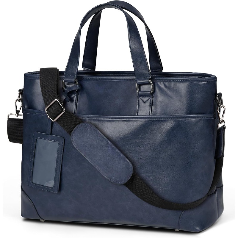 【rainsore メンズ 大容量 高品質 レザーシミュレーション ブリーフケース】15.6インチのノート ケット、a4/b4ドキュメントホルダー、2方向 、取り外し可能なストラップ付き -  トーンの金具、複数のコンパートメント、パッド入りインテリアを備えたヘビー なビジネスバッグ 商品詳細 0