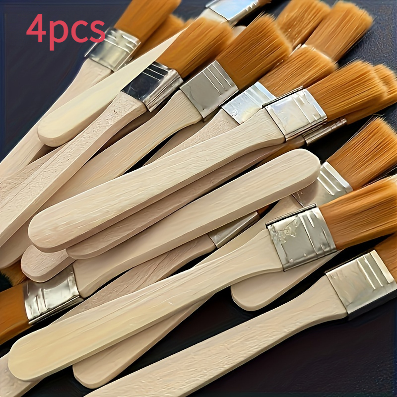 TEMU 4/8 Premium Nylon Fiber Bristle Brushes - Versatile Art Oil, Watercolor, Soft Brush, Mobile Phone, Tablet, Keyboard, Electronic Pcb Cleaning And