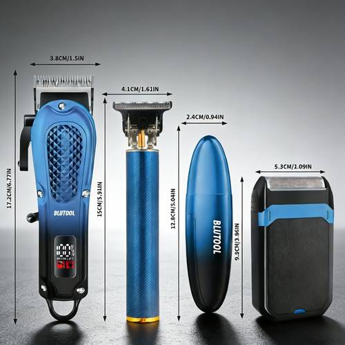 mens hair clipper professional electric hair trimmer beard trimmer and rechargeable shaver set led display mens grooming tool kit suitable for daily grooming and as a gift for men
